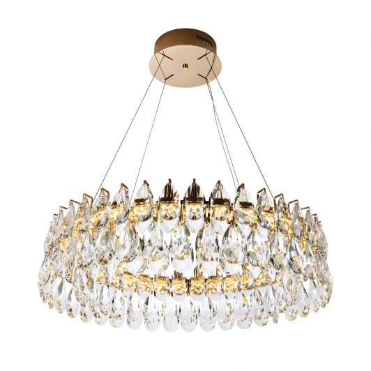ML.6901.800P GD Подвесная люстра светодиодная хрустальная с регулировкой цветовой температуры Modelux MODELUX ML.6901.800P GD