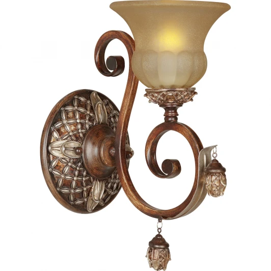 705-01-51 Бра N-Light, 1 плафон, античное серебро, коричневый