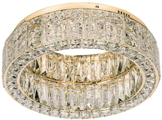 5071/60CL Потолочный светильник круглый Odeon Light Version 5071/60CL золото/прозрачный/металл/хрусталь/стекло LED 60W 3700K (220V, кольцо)