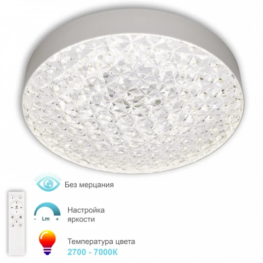 3306.B236-450 White Потолочный светильник светодиодный с ПДУ APL LED Turin 3306.B236-450 White