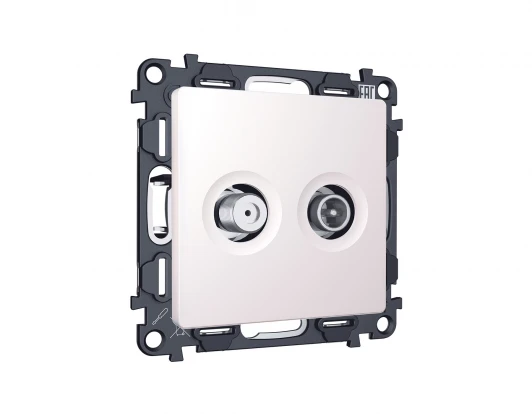 MA213310 Комплект механизма ТВ-розетки+SAT встраиваемый (жемчуг) Ambrella Volt QUANT MA213310