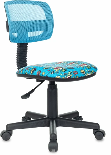 CH-299/BOOM Кресло детское Бюрократ CH-299 голубой TW-31 сиденье мультиколор бум сетка/ткань крестов. пластик