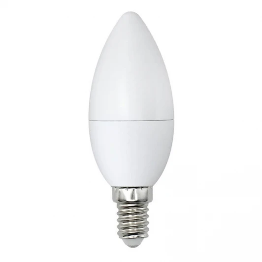 LED-C37-9W/DW/E14/FR/NR картон Лампочка светодиодная свеча белая E14 9W 6500K Volpe LED-C37-9W/DW/E14/FR/NR