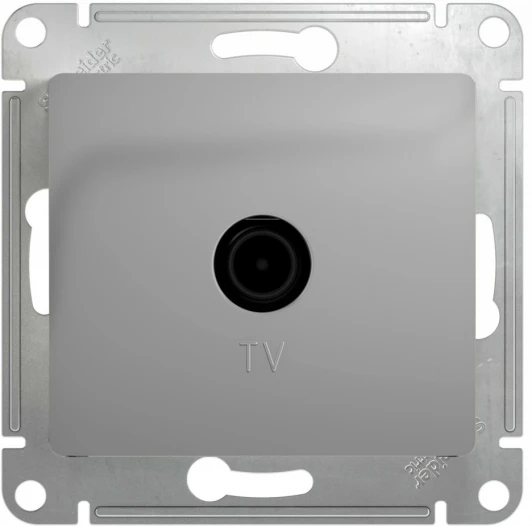 GSL000392 ТВ-розетка встраиваемая проходная (алюминий) Systeme Electric Glossa GSL000392