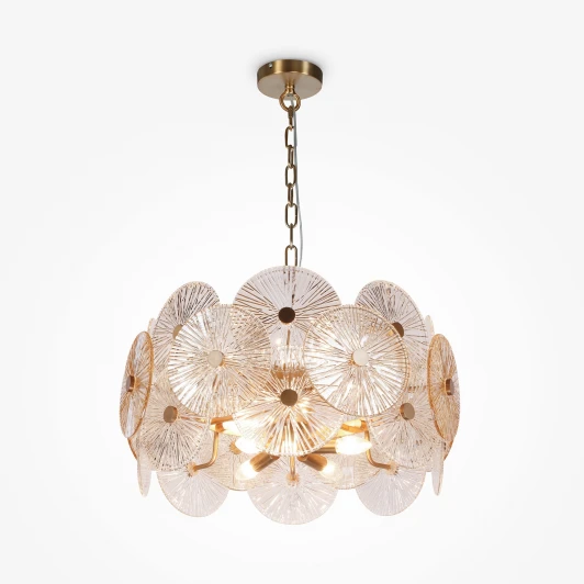 MOD007PL-08G Подвесная люстра Maytoni Aster MOD007PL-08G (220V, на цепи, круглые)