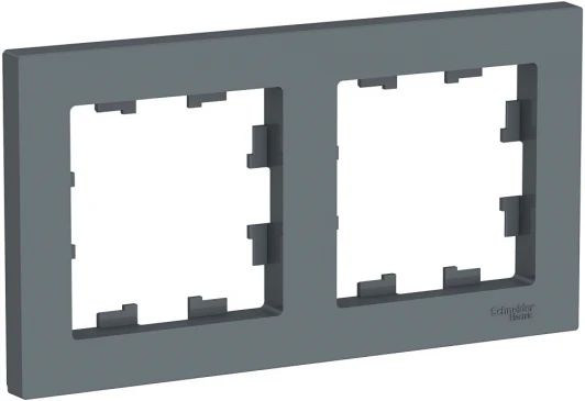 ATN000702 Рамка на 2 поста (грифель) Systeme Electric AtlasDesign ATN000702