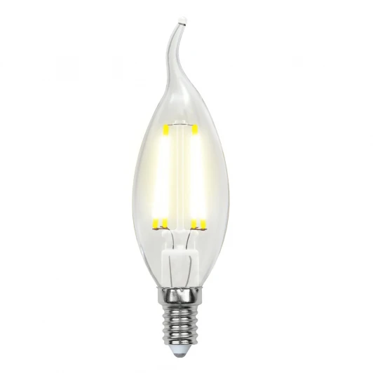 LED-CW35-7,5W/WW/E14/CL GLA01TR картон Лампочка светодиодная свеча на ветру прозрачная E14 7,5W 3000K Uniel LED-CW35-7,5W/WW/E14/CL GLA01TR