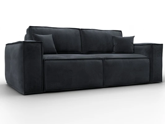 134138 Диван прямой Лига-081 НПБ (ДСП/Пластик/Велюр/Темно-серый) Лига Диванов 134138