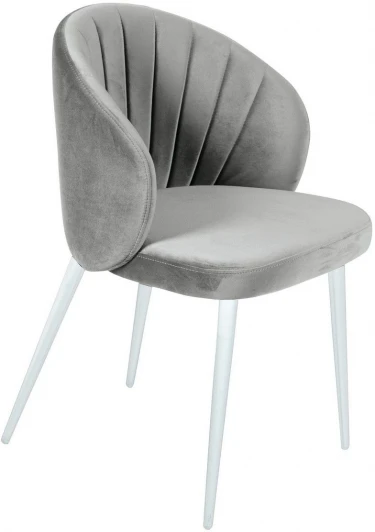 84369 Стул Mont Blanc, бархат серый 02 / белый конус Top Concept арт.22048