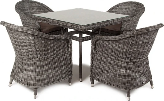 FC4T-5-SET graphite "Фредо" обеденная группа плетеная, цвет графит 4SIS арт.УТ-00002208