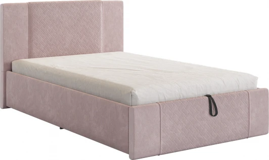 ZP.KM1.2-24.2172 Кровать с подъемным механизмом Хлоя 120х200 см Mebelson (ЛДСП,Ткань,Велюр/Светло-розовый) арт.ZP.KM1.2-24.2172