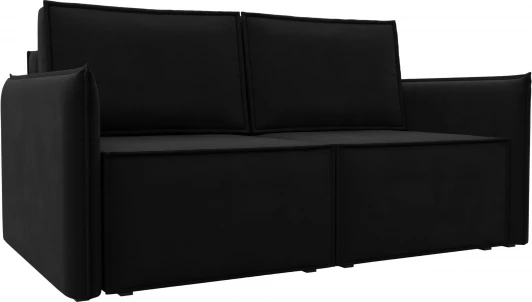 121906 Диван прямой Либерти мини (Черный/Микровельвет) Лига Диванов арт.121906