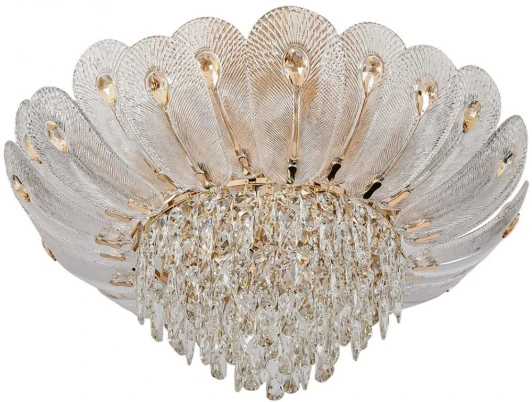 5048/11 Потолочная люстра Odeon Light Paroti 5048/11 золото/прозрачный/янтарный/металл/хрусталь/стекло E14 11*40W