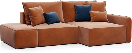 AAA41671002 ПОРТЛЕНД Диван угловой с банкеткой терракотовый D1 furniture арт.AAA41671002