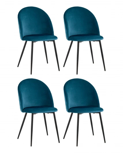 УТ000040715 Стул Stool Group Lilly велюр сине-зеленый 4 шт. УТ000040715