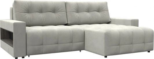 128945 Диван угловой с полками Лига-053 НПБ Лига Диванов (Велюр) арт.128945
