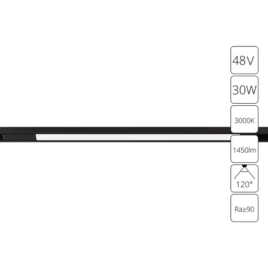 A7285PL-1BK Магнитный трековый линейный светильник LED 48V Arte Lamp Optima A7285PL-1BK