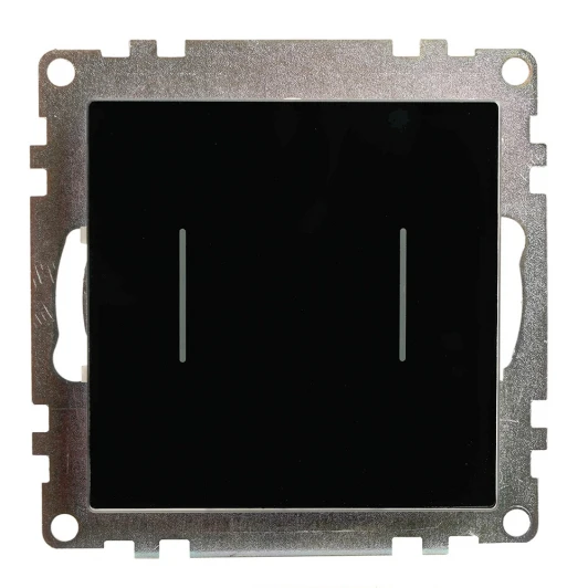 50273 Выключатель сенсорный двухклавишный (черный) Stekker Катрин 50273