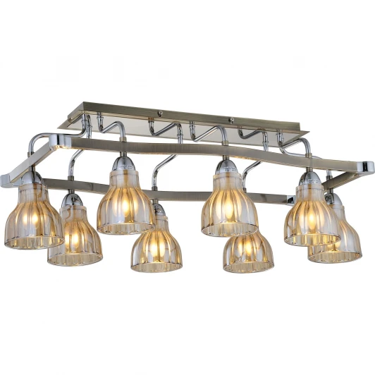 411-08-53CAB chrome + antique brass Потолочная люстра N-Light 411 411-08-53CAB chrome + antique brass