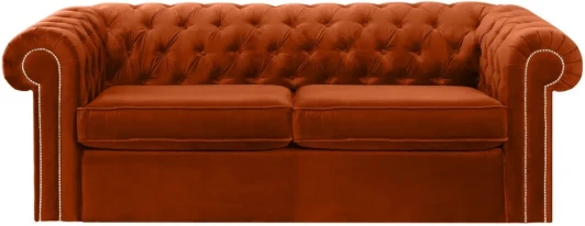 344631 Диван Chesterfield ОГОГО (арт.344631), (Ткань/Оранжевый)
