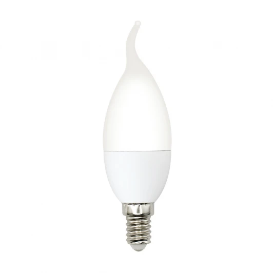 LED-CW37-6W/3000K/E14/FR/DIM/SLS Лампа светодиодная, диммируемая, форма «свеча на ветру», матовая, теплый белый свет 3000K Volpe OPTIMA DIM LED-CW37-6W/3000K/E14/FR/DIM/SLS