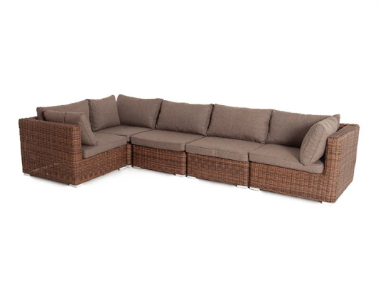 YH-C1033W-SET brown Трансформирующийся диван из искусственного ротанга, цвет коричневый 4SIS Лунго YH-C1033W-SET brown