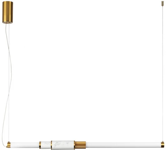 4359/14L Подвесной светильник Odeon Light Marmi 4359/14L MIDCENT белый мрамор/антич. бронза/металл/акрил (ВЕРТ. И ГОРИЗОНТ) IP20 LED 14W 3000K 220V (на тросе)