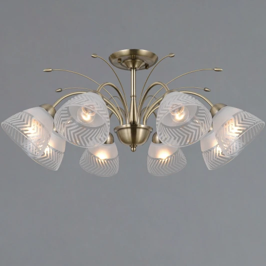 IL0594-8CSQ-25 AB AREZZO Потолочная люстра на штанге ILLUMICO IL0594-8CSQ-25 AB AREZZO (220V)