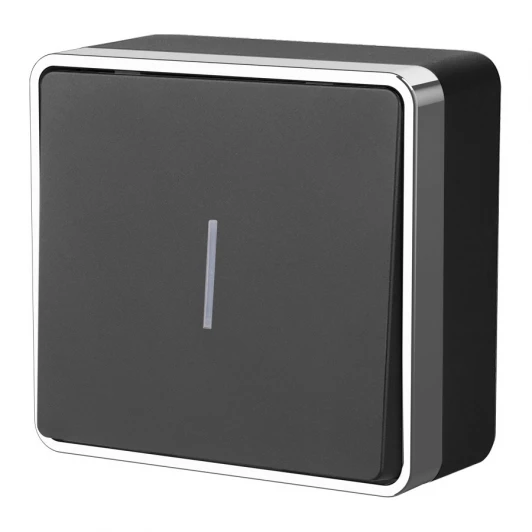 W5010135 Выключатель одноклавишный с подсветкой Gallant (черный/хром) Werkel W5010135 (a050979)