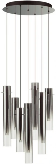 5061/32L Подвесная люстра каскадная Odeon Light Shiny 5061/32L PENDANT черный/темн.хром/металл/стекло LED 7*4W 3000K (220V, на проводе, круглые)