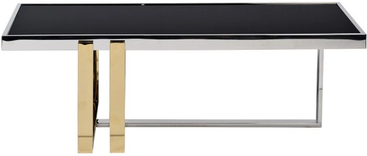 47ED-20910 47ED-20910 Стол журнальный черн.стекло/хром+золото 120*60*40см Garda Decor
