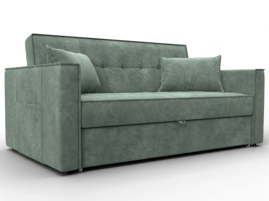 134865 Диван прямой Лига-104 (140) (ЛДСП,Брус,Фанера,Велюр/Зеленый) Лига Диванов 134865