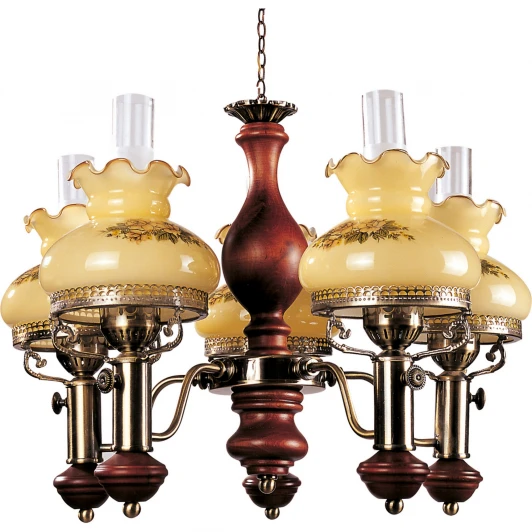 836-05-03 красное дерево+бронза Подвесная люстра N-Light 836 836-05-03 красное дерево+бронза