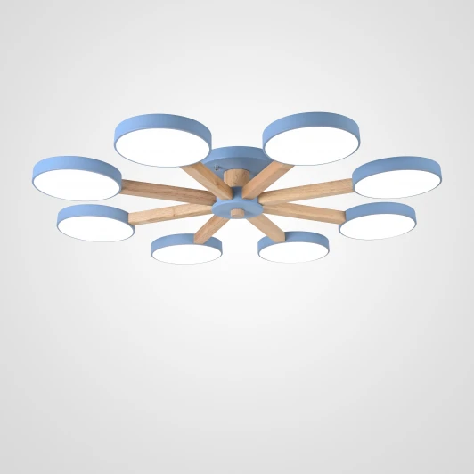 Turna01 Потолочная люстра Wi-Fi на штанге Turna 8 Blue By ImperiumLoft Turna01 (LED, 220V, пульт управления, голосовое управление, умный дом - Алиса)