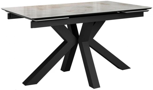 00-00075483 Стол DikLine SFE140 Керамика Italian Grey (глянец серый)/подстолье черное/опоры черные (2 уп.) арт.00-00075483