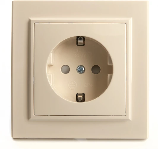 39236 Розетка с заземлением и шторками (слоновая кость) Stekker Эрна 39236