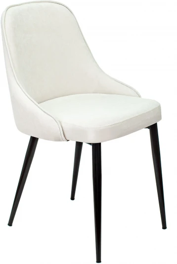 KF-5/VELV20 Стул для кухни Бюрократ KF-5 молочный Velvet 20 металл черный на ножках (KF-5/VELV20)