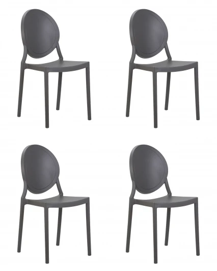 LMZL-PP712-N_P-188-55 Набор 4 шт стул обеденный DOBRIN ALBERT (цвет серый)