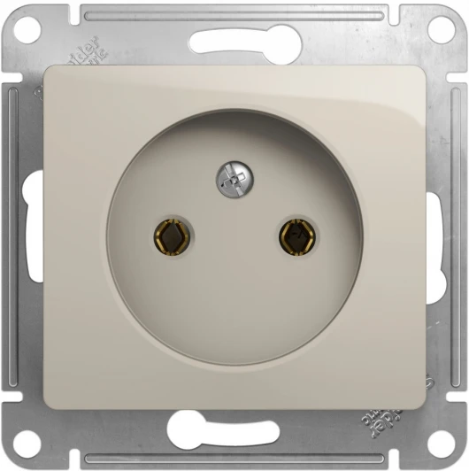 GSL000941 Розетка встраиваемая без заземления (молочный) Systeme Electric Glossa GSL000941