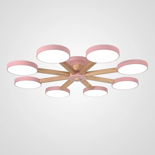 Turna01 Потолочная люстра Wi-Fi на штанге Turna 8 Pink By ImperiumLoft Turna01 (LED, 220V, пульт управления, голосовое управление, умный дом - Алиса)