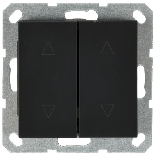 G3028PB Выключатель жалюзи двухклавишный (черный матовый) Jasmart G-Classic G3028PB