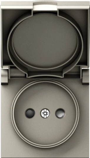 DE43435 Накладка для розетки без заземления, с крышкой, 16A 250 В~, матовый кашемир IP44 Donel A07 DE43435