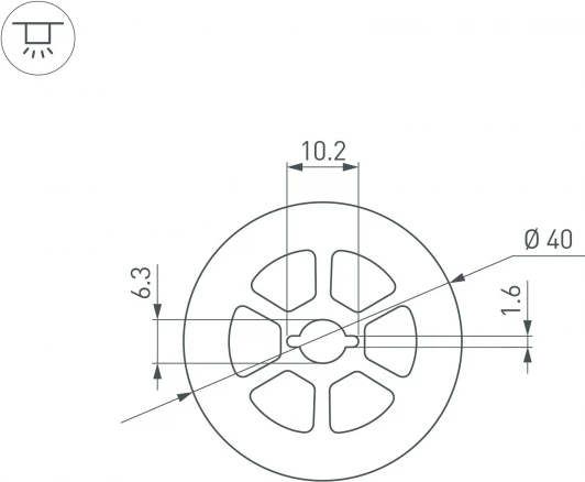 045869 Силиконовый профиль WPH-FLEX-D40-360deg-S10-5m WHITE (Arlight, Силикон) 045869