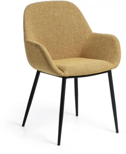 067331 Обеденный стул La Forma (ex Julia Grup) Konna (Горчичный/ Пена,Полипропилен,Металл,Сталь,Фанера)