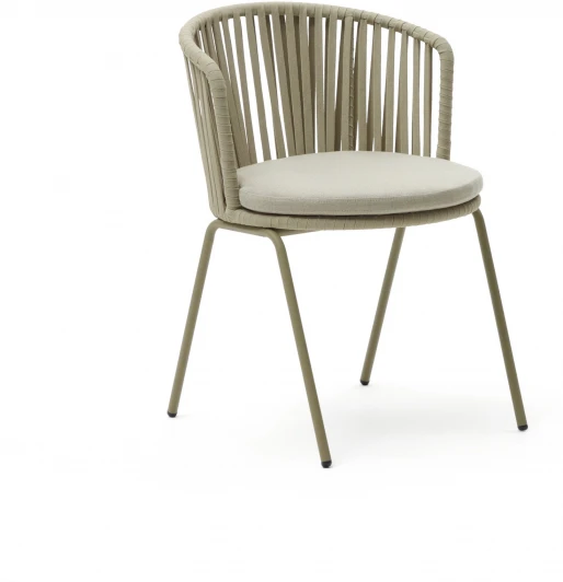 157205 Saconca Садовый стул из шнура и стали с бежевой окраской La Forma (ex Julia Grup) арт.157205