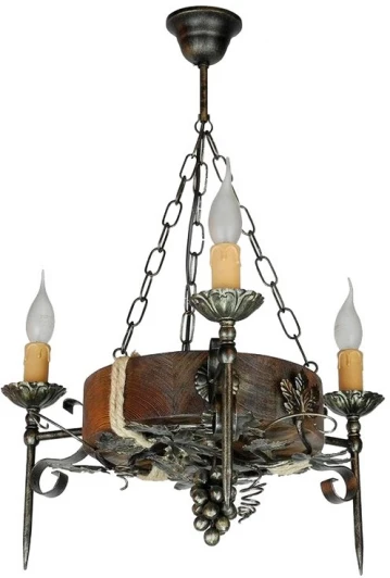Лоза-3 Подвесная люстра Тарьсма Лоза-3 KN3LPTRH (220V, на цепи, подсвечник, свеча, факел)