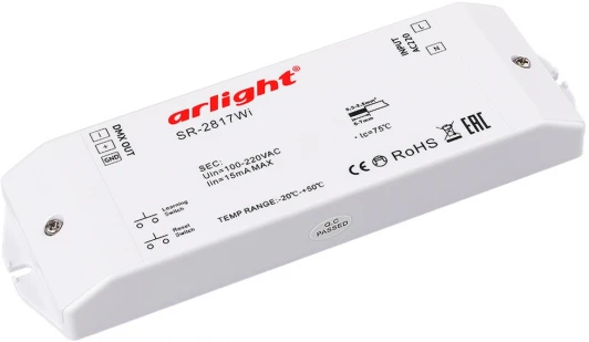 017609 Контроллер DMX SR-2817WI (220V, WiFi, 8 зон) (IP20 Пластик) 017609 Arlight