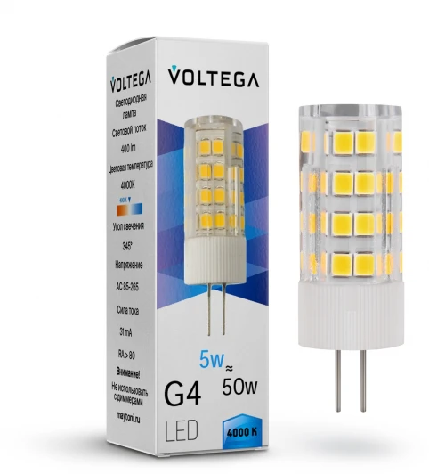 7184 Светодиодная лампа Voltega Simple 7184 Capsule 5W 4000K G4
