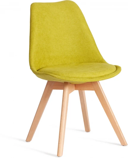 24518 Стул TULIP SOFT (mod. 053V) / 2 шт. в упаковке Tetchair (Дерево,Пластик,Ткань/Зеленый) арт.24518