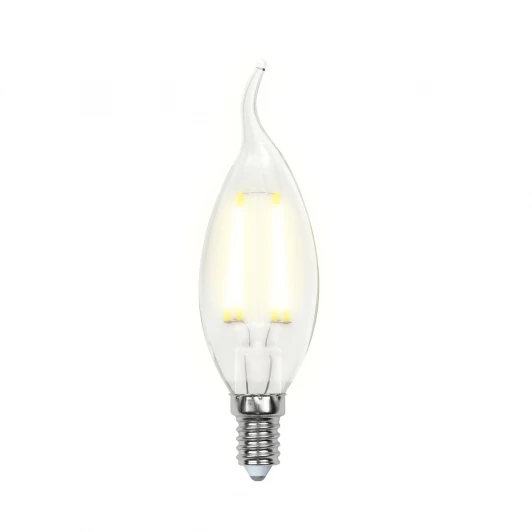 LED-CW35-6W/WW/E14/FR PLS02WH картон Лампочка светодиодная свеча на ветру прозрачная E14 6W 3000K Uniel LED-CW35-6W/WW/E14/FR PLS02WH